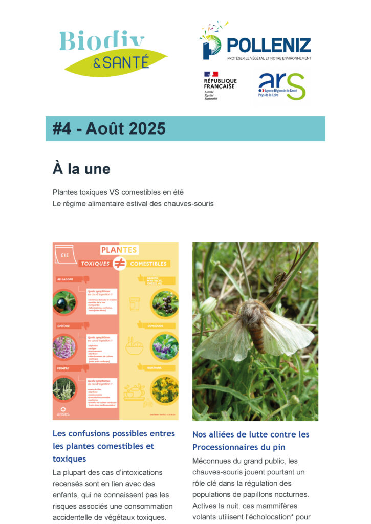 capture ecran newsletters Biodiv&Santé pour Août 2025