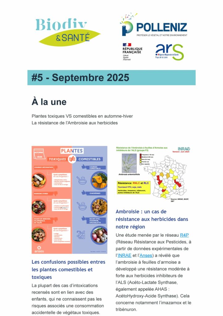 capture ecran newsletters Biodiv&Santé pour Septembre2025